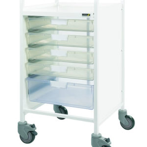 Vista Trolley with Four Single + 1 Double Clear Trays SUN-MPT2C
