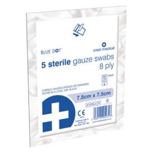 Gauze Swabs Sterile 7.5cm x 7.5cm  (5)