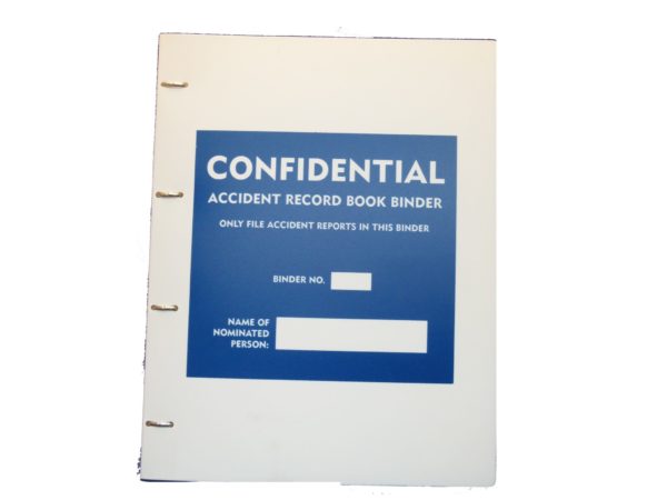 Accident Book looseleaf binder/folder