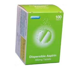 Aspirin Tablets Dispersible 300mg 100 POM