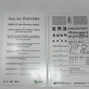 Near Vision Laminated Test Reading Card (N4-N48)